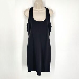 Boston Proper Scoop Neck Racerback Dress Sz 12 Black Sleeveless Bodycon Stretch